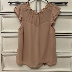 Blush pink sheer blouse